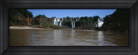 Framed Waterfall in a forest, Iguacu Falls, Iguacu National Park, Argentina Print