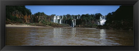 Framed Waterfall in a forest, Iguacu Falls, Iguacu National Park, Argentina Print