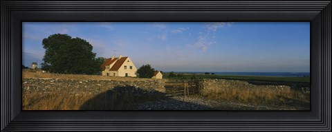 Framed Detached house near the ocean, Faro, Sweden Print