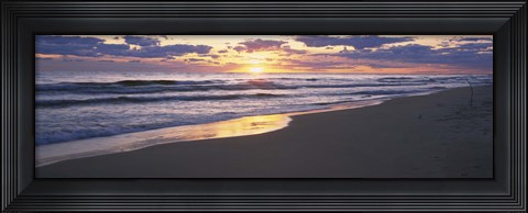 Framed Sunset over the sea, Gotska Sandon National Park, Gotska Sandon, Sweden Print