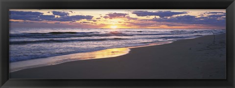 Framed Sunset over the sea, Gotska Sandon National Park, Gotska Sandon, Sweden Print