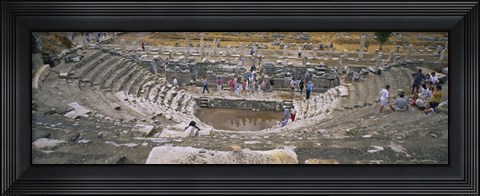 Framed High Angle View Of Tourists In An Ancient Building, Ephesus, Turkey Print