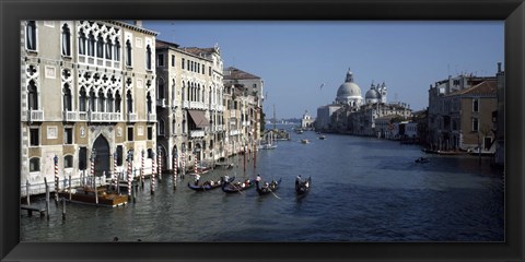 Framed Gondolas in a canal, Grand Canal, Venice, Veneto, Italy Print