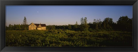 Framed Abandoned house in a field, Ellenburg, New York, USA Print