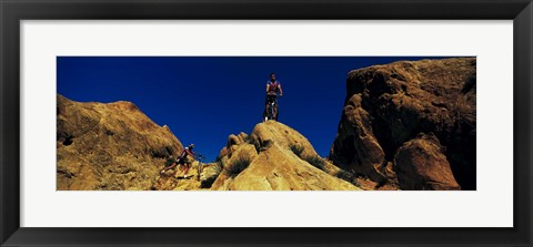 Framed Mountain Bikers CA USA Print