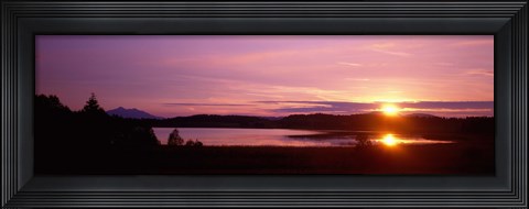 Framed Germany , Forggen Lake, sunset Print