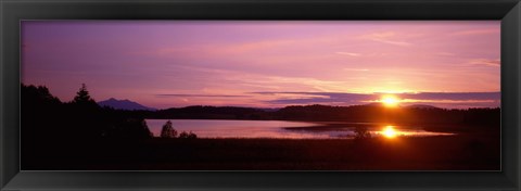 Framed Germany , Forggen Lake, sunset Print