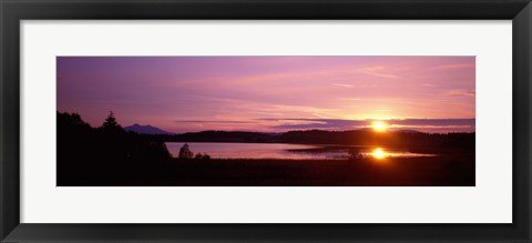 Framed Germany , Forggen Lake, sunset Print