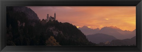 Framed Neuschwanstein Palace at dusk, Bavaria Germany Print