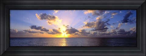 Framed Sunset 7 Mile Beach Cayman Islands Caribbean Print