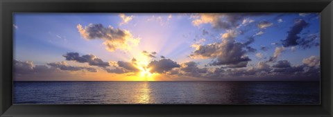 Framed Sunset 7 Mile Beach Cayman Islands Caribbean Print