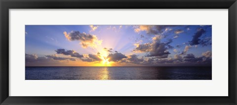Framed Sunset 7 Mile Beach Cayman Islands Caribbean Print