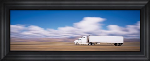 Framed Truck on the road, Interstate 70, Green River, Utah Print