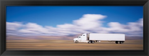Framed Truck on the road, Interstate 70, Green River, Utah Print