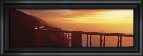 Framed Dusk Hwy 1 w/ Bixby Bridge Big Sur CA USA Print