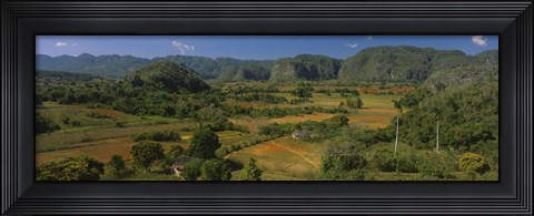 Framed High angle view of a landscape, Valle De Vinales, Pinar Del Rio, Cuba Print