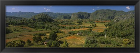 Framed High angle view of a landscape, Valle De Vinales, Pinar Del Rio, Cuba Print