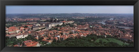 Framed Aerial view of a cityscape, Prague, Czech Republic Print