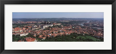 Framed Aerial view of a cityscape, Prague, Czech Republic Print