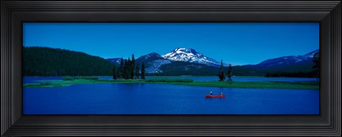 Framed South Sister canoeing Sparks Lake OR USA Print