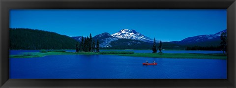 Framed South Sister canoeing Sparks Lake OR USA Print