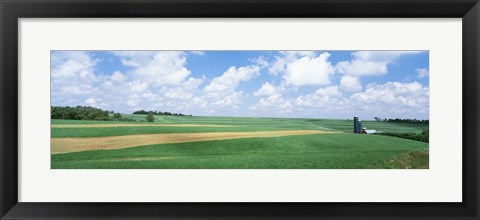 Framed Barn In A Field, Wisconsin, USA Print