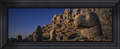 Framed Rocks on a cliff, Mount Nemrut, Nemrud Dagh, Cappadocia, Antolia, Turkey Print