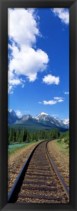 Framed Rail Road Tracks Banff National Park Alberta Canada Print