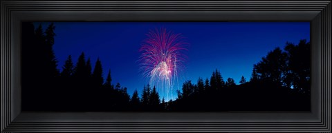 Framed Fireworks, Canada Day, Banff National Park, Alberta, Canada Print