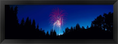 Framed Fireworks, Canada Day, Banff National Park, Alberta, Canada Print