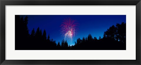 Framed Fireworks, Canada Day, Banff National Park, Alberta, Canada Print