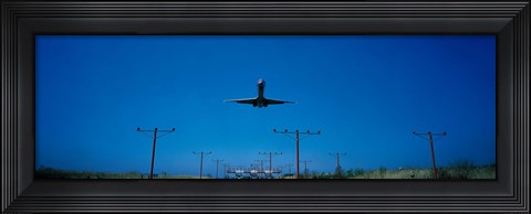 Framed Airplane landing Philadelphia International Airport PA USA Print
