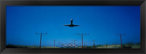 Framed Airplane landing Philadelphia International Airport PA USA Print