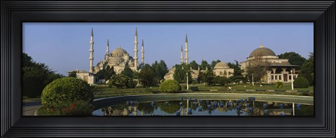 Framed Garden in front of a mosque, Blue Mosque, Istanbul, Turkey Print