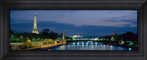 Framed France, Paris, Eiffel Tower , Seine River Print