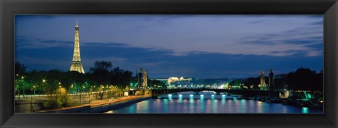Framed France, Paris, Eiffel Tower , Seine River Print
