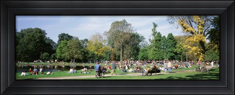 Framed People Relaxing In The Park, Vondel Park, Amsterdam, Netherlands Print