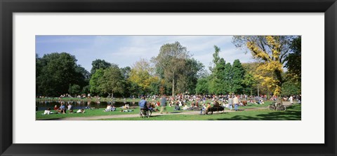 Framed People Relaxing In The Park, Vondel Park, Amsterdam, Netherlands Print