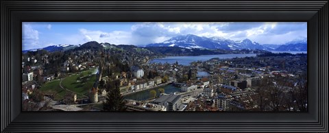 Framed High angle view of a city, Chateau Gutsch, Lucerne, Switzerland Print