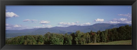 Framed High angle view of a mountain range, Green Mountains, Stowe, Vermont, New England, USA Print