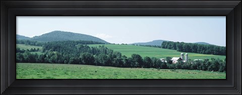 Framed Farm In A Field, Danville, Vermont, USA Print