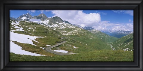Framed High angle view of a road passing through mountains, Grimsel Pass, Switzerland Print
