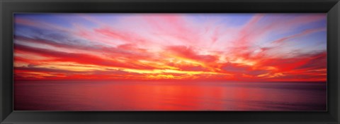 Framed Sunset Pacific Ocean, California, USA Print