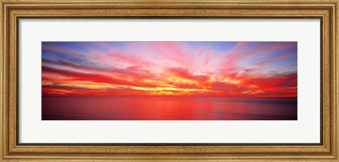Framed Sunset Pacific Ocean, California, USA Print