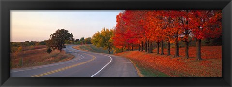 Framed Fall Road IL Print