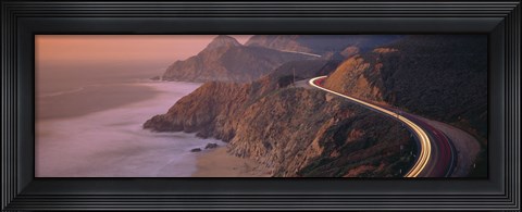 Framed Dusk Highway 1 Pacific Coast CA Print