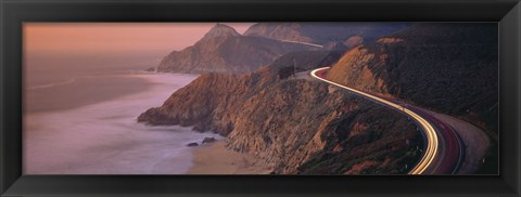 Framed Dusk Highway 1 Pacific Coast CA Print