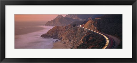Framed Dusk Highway 1 Pacific Coast CA Print