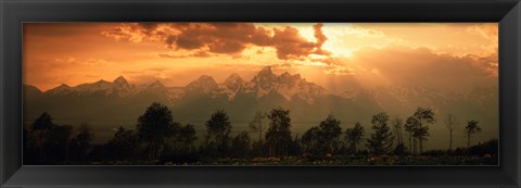 Framed Dawn Teton Range Grand Teton National Park WY USA Print