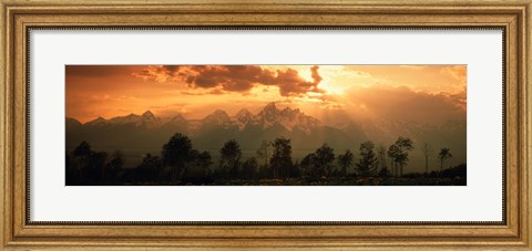 Framed Dawn Teton Range Grand Teton National Park WY USA Print
